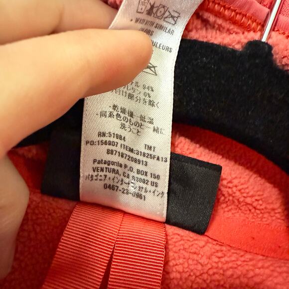 Patagonia Women's Piton Hybrid Hoody Full Zip Jacket Pink Small Fleece Outdoor - Picture 6 of 8